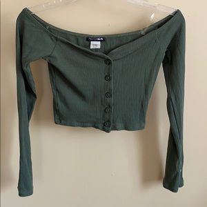 Over the shoulder crop top